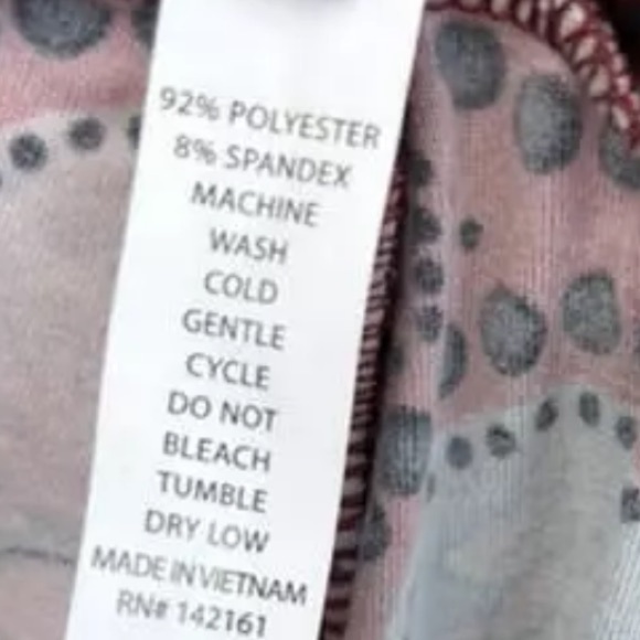 LuLaRoe TC Tall Curvy Plus Size 1X Nesting Doll Matryoshka Leggings Burgundy 1X - Picture 4 of 6